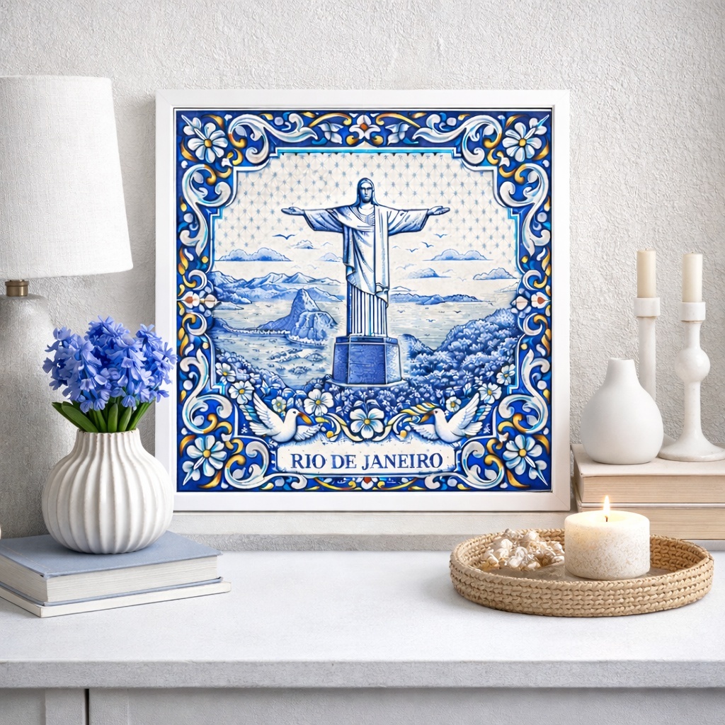 Quadro Cristo Redentor Rio de Janeiro - 33x33 Cm