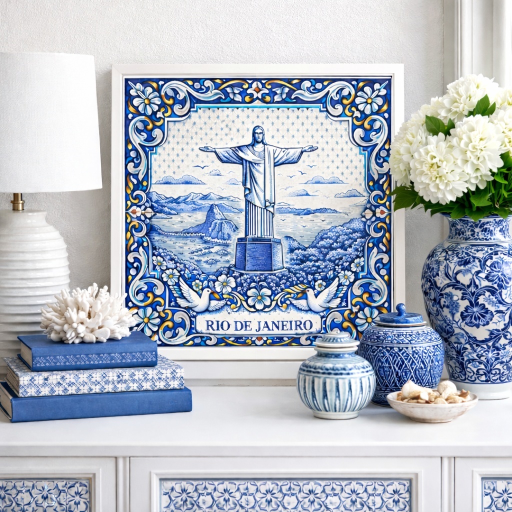 Quadro Cristo Redentor Rio de Janeiro - 33x33 Cm