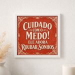 Quadro Cuidado Com o Medo- 33x33 Cm