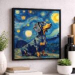 Quadro Dachshund Van Gogh - 33x33 Cm