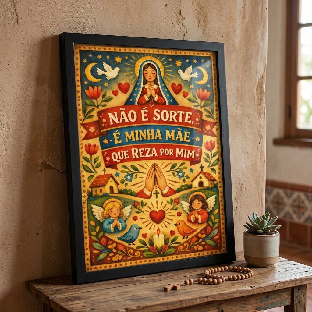 Quadro Decorativo Religioso Reza de Mãe