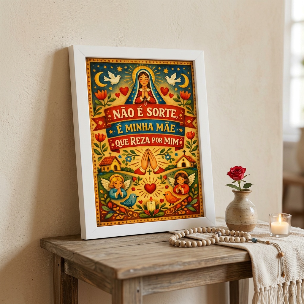Quadro Decorativo Religioso Reza de Mãe