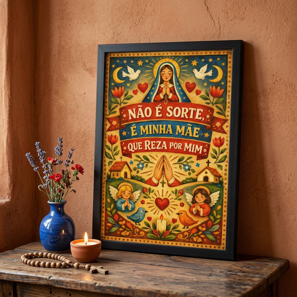 Quadro Decorativo Religioso Reza de Mãe