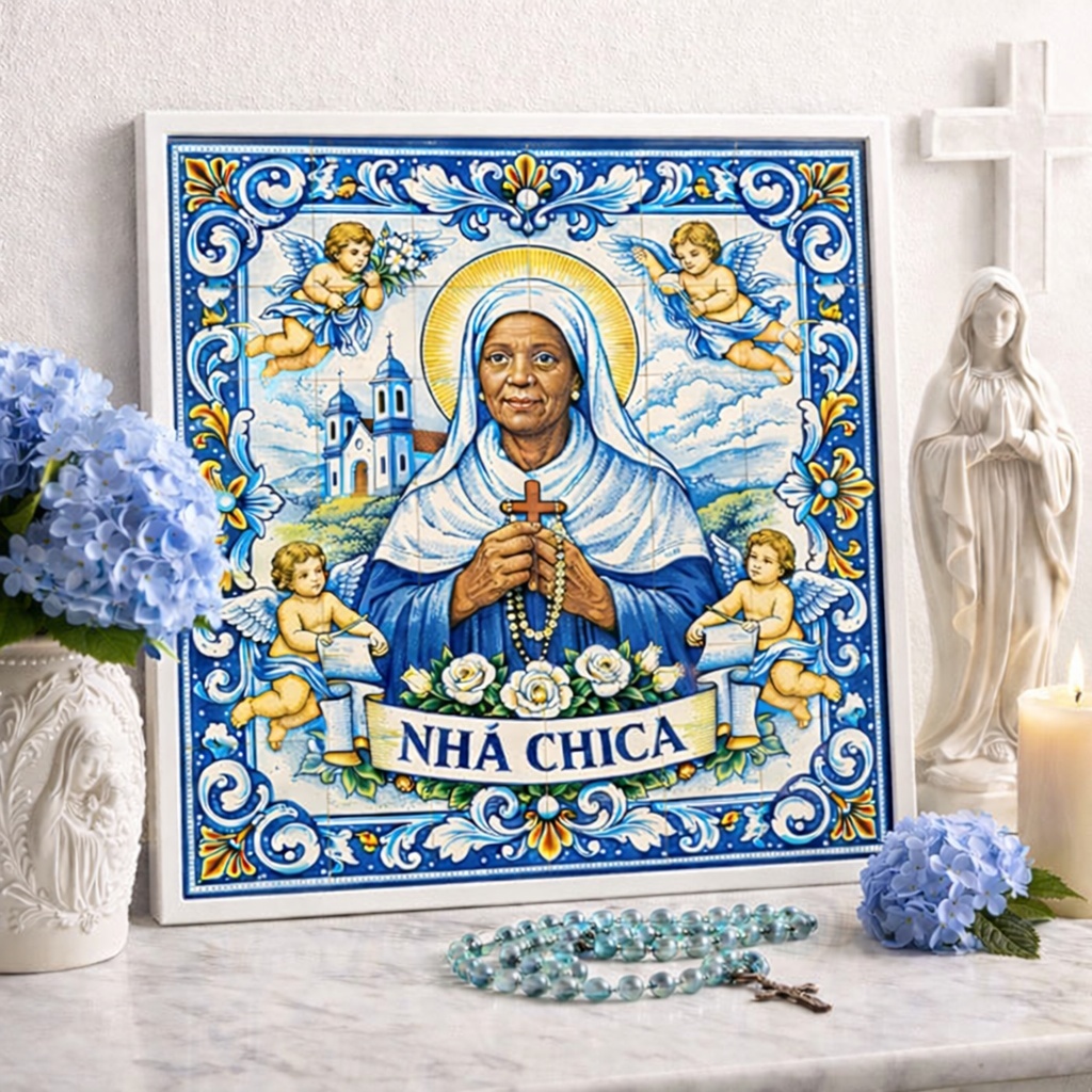 Quadro Nhá Chica - 33x33 Cm
