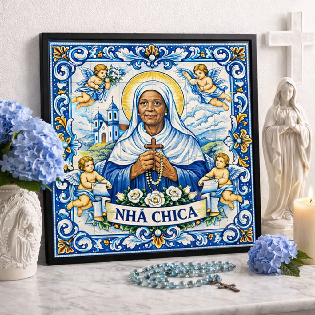 Quadro Nhá Chica - 33x33 Cm