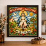 Quadro Nossa Senhora Da Bicicletinha - 33x33 Cm