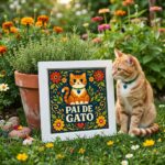 Quadro Pai de Gato - 33x33 Cm