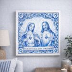 Quadro Sagrado Coração de Maria e Jesus - 33x33 Cm