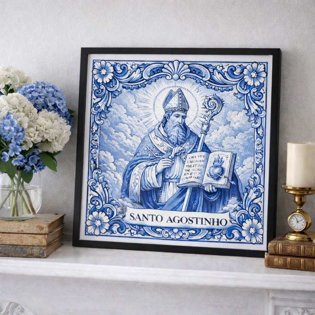 Quadro Santo Agostinho - 33x33 Cm