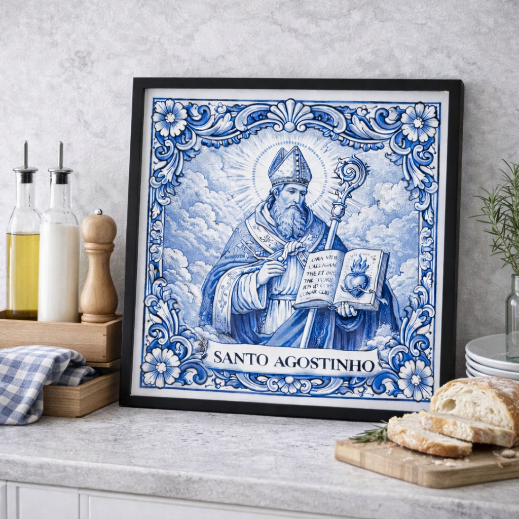 Quadro Santo Agostinho - 33x33 Cm