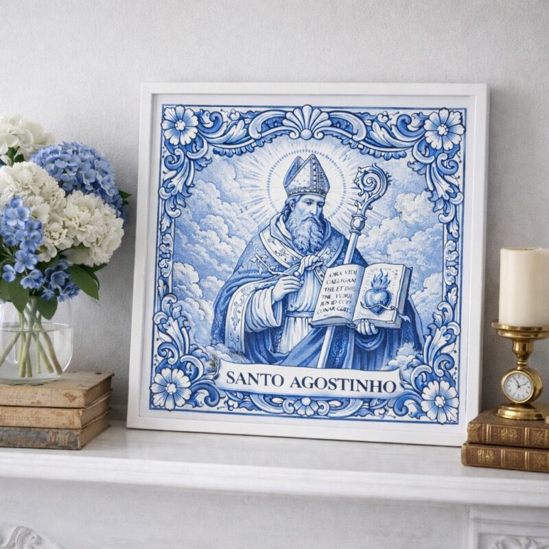 Quadro Santo Agostinho - 33x33 Cm