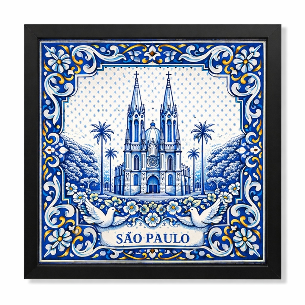 Quadro São Paulo Catedral da Sé - 33x33 Cm