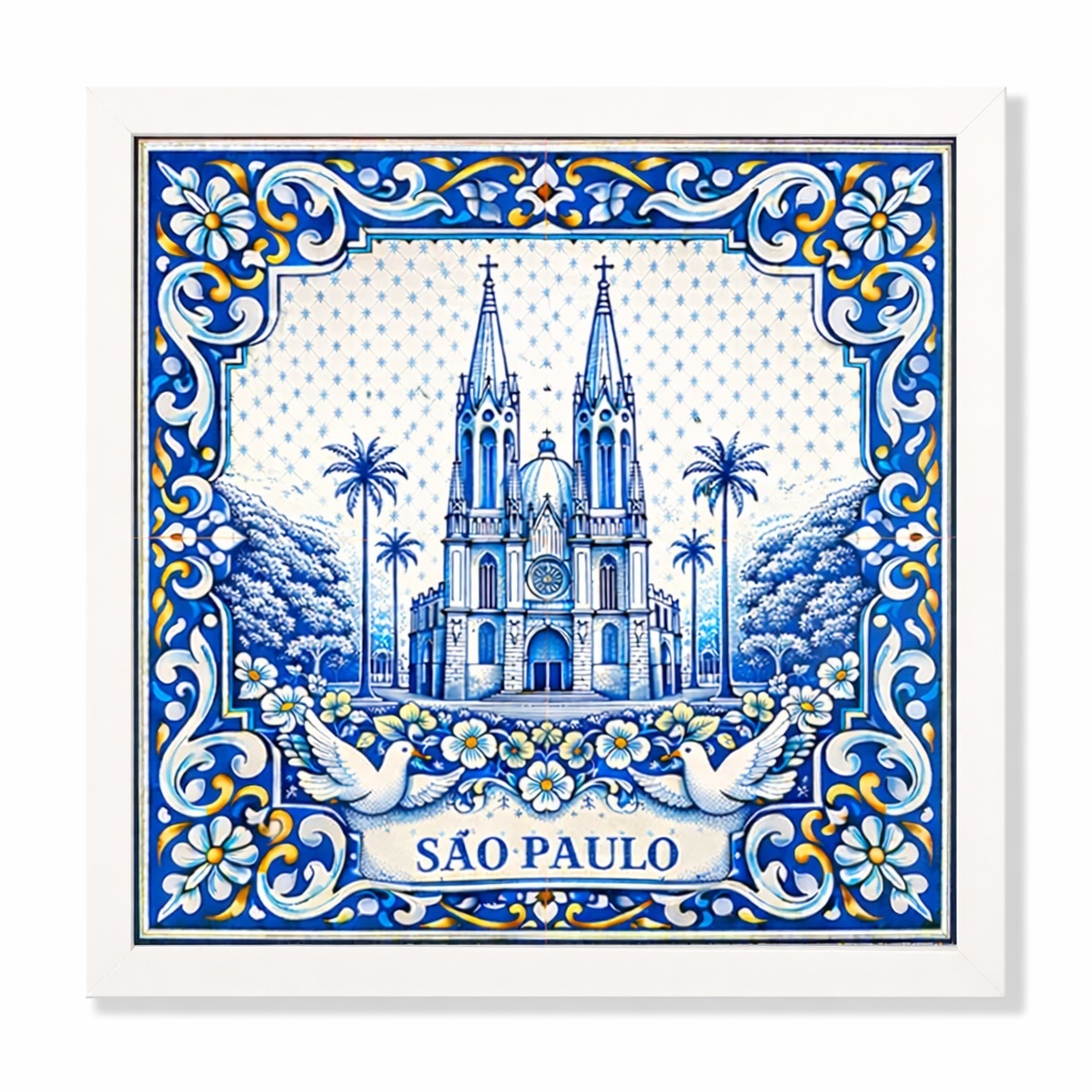 Quadro São Paulo Catedral da Sé - 33x33 Cm