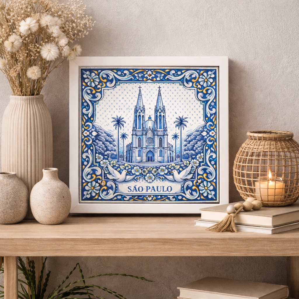 Quadro São Paulo Catedral da Sé - 33x33 Cm