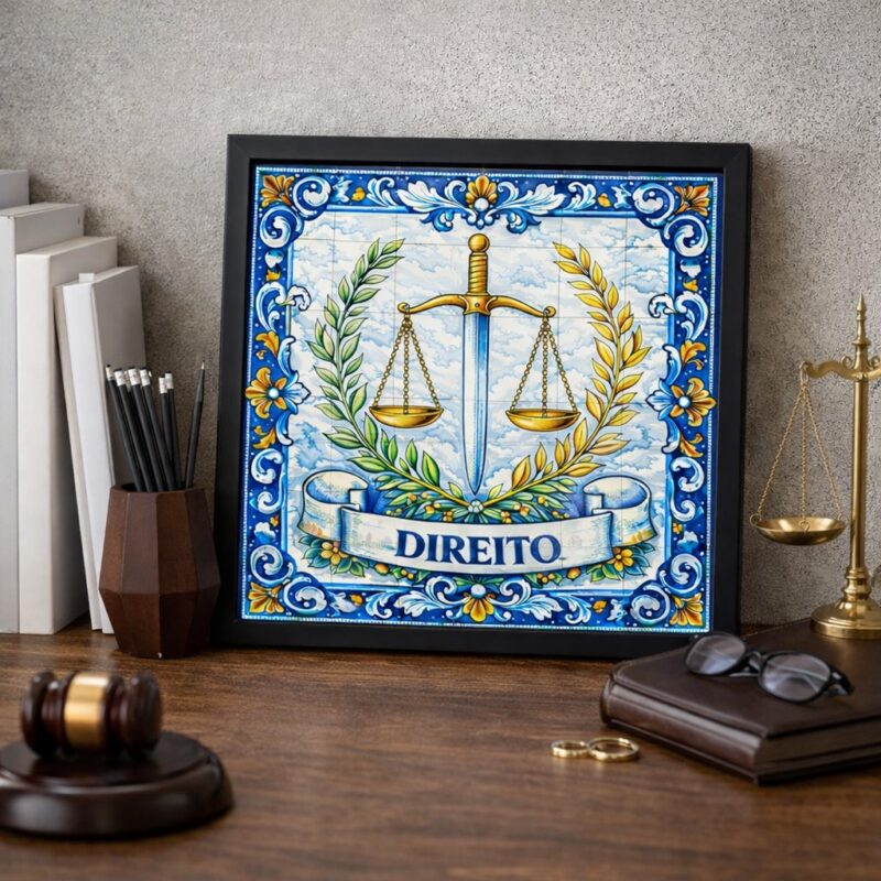 Quadro Símbolo Direito - 33x33 Cm