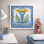 Quadro Símbolo Medicina - 33x33 Cm