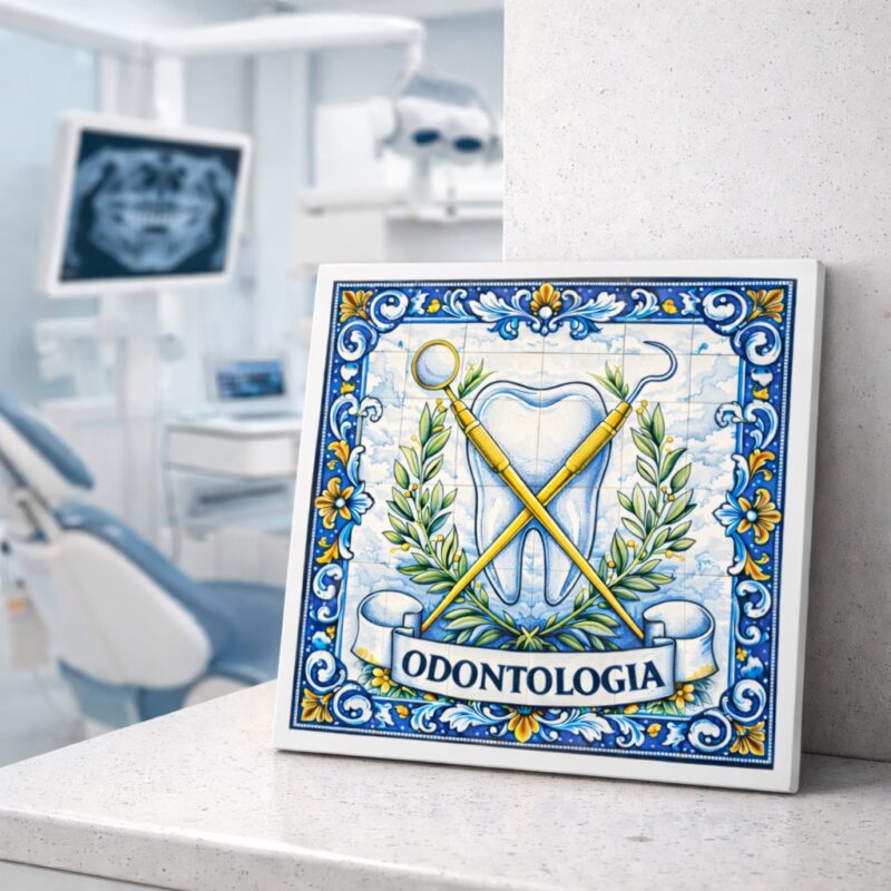 Quadro Símbolo Odontologia - 33x33 Cm