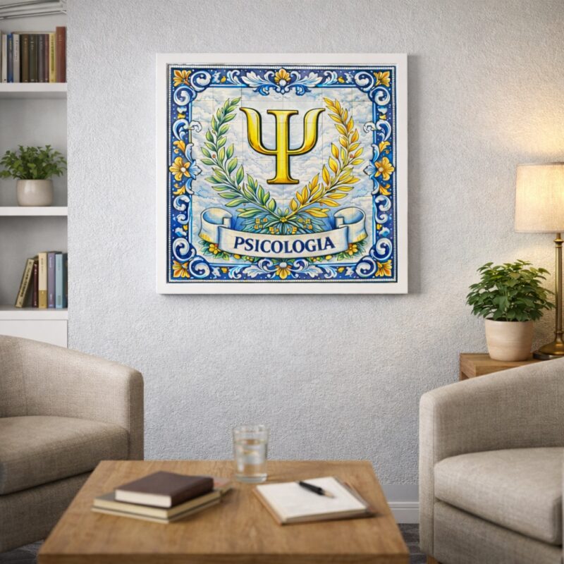 Quadro Símbolo Psicologia - 33x33 Cm