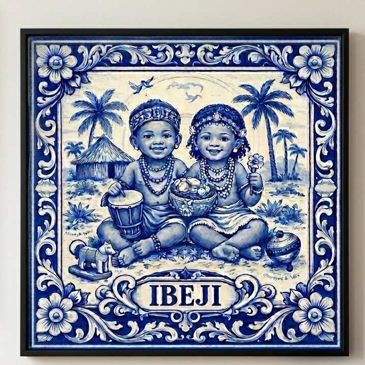 Quadro Umbanda Candomblé Ibeji - 33x33 Cm