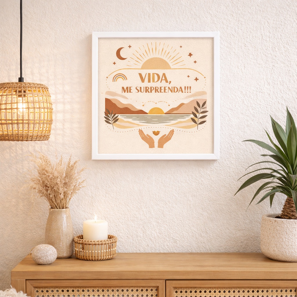 Quadro Vida Me Surpreenda - 33x33 Cm