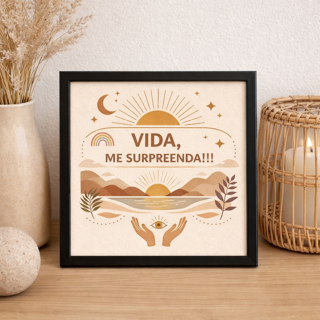Quadro Vida Me Surpreenda - 33x33 Cm