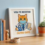 Quadro ''Vou Te Receitar Outro Gato'' - 33x33 Cm