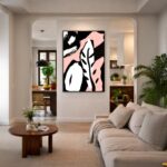 Quadro Canvas Abstrata Botânica Rosa
