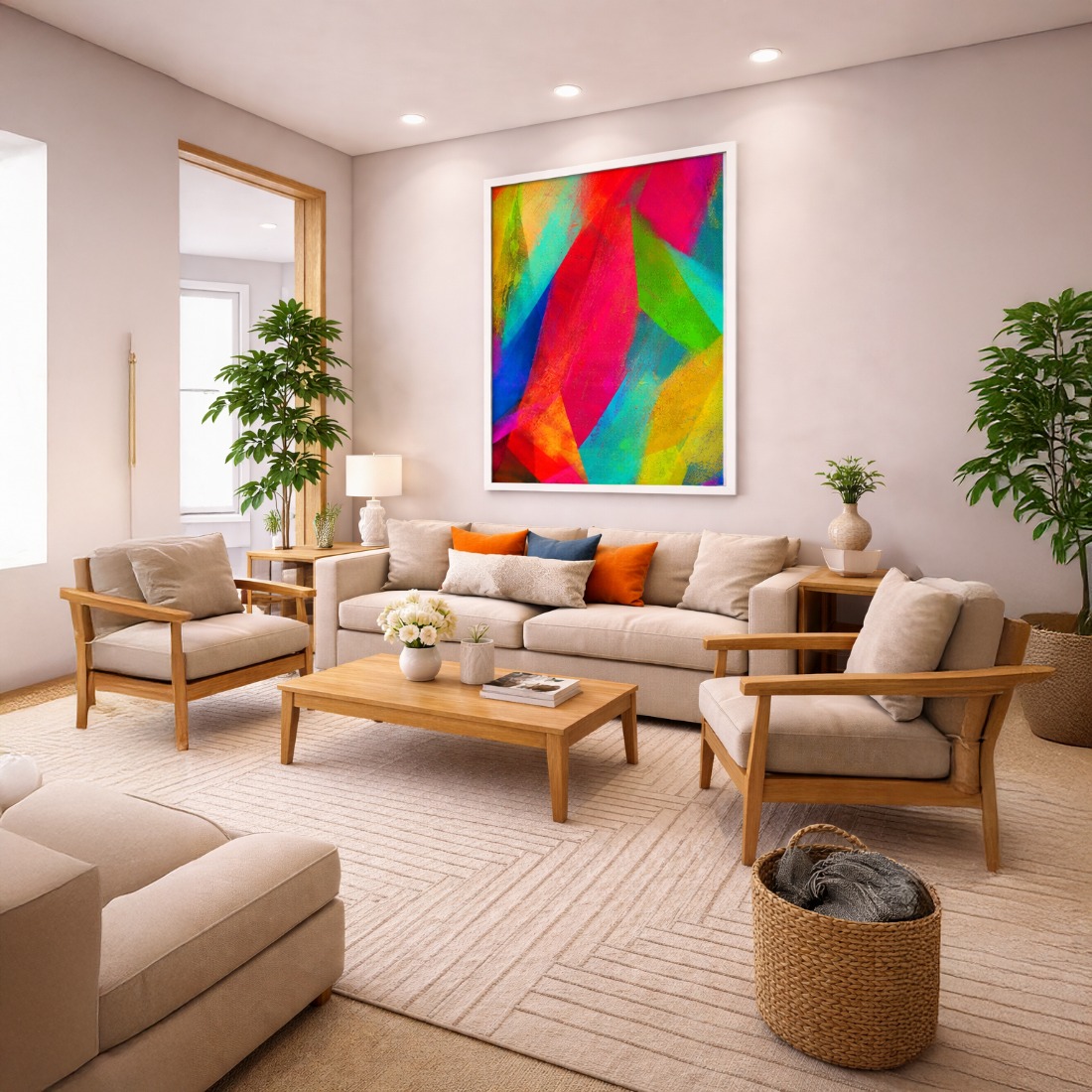Quadro Canvas Abstrata Expressionista Color