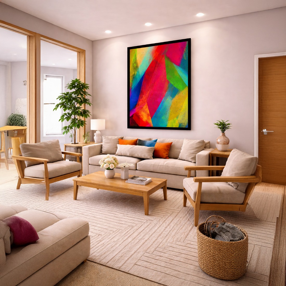 Quadro Canvas Abstrata Expressionista Color