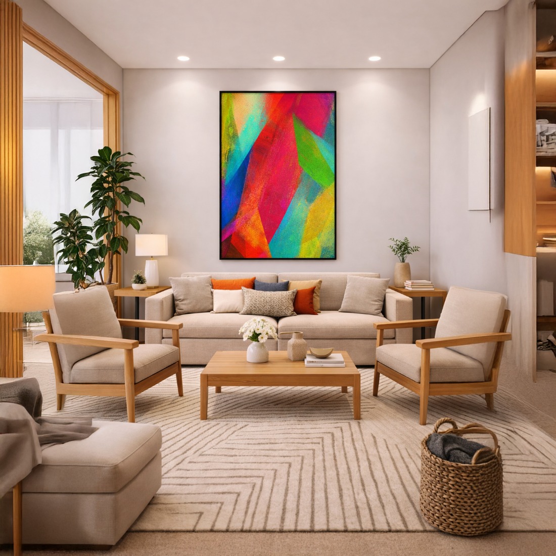 Quadro Canvas Abstrata Expressionista Color