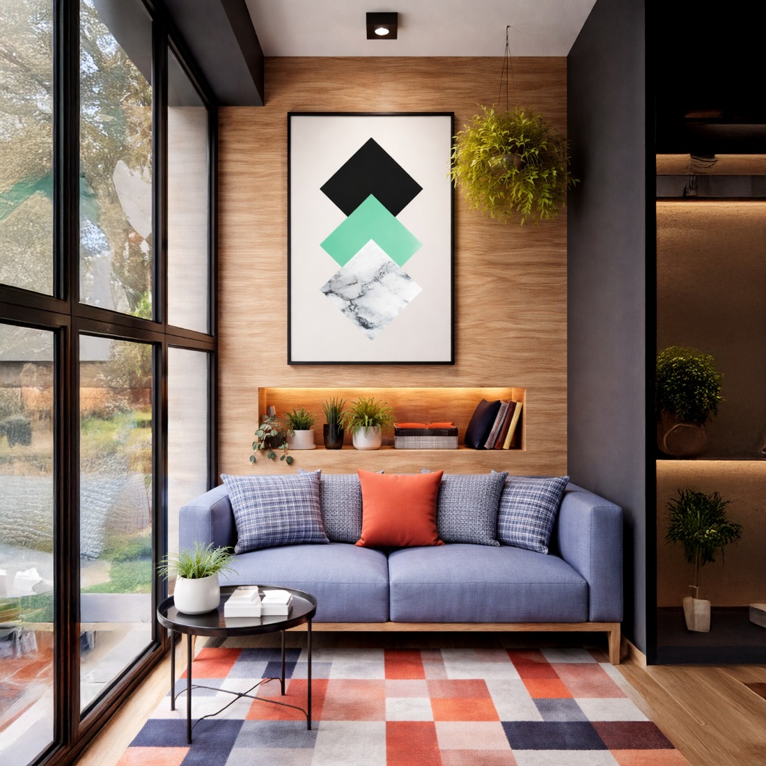 Quadro Canvas Abstrato Geométrico Mármore Verde Dourado