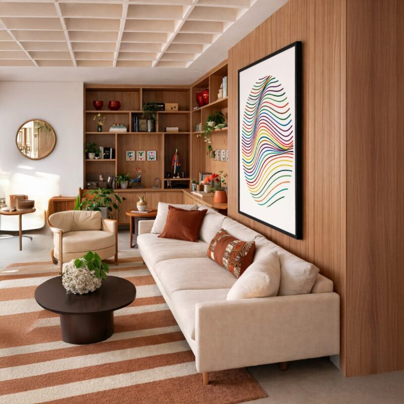 Quadro Canvas Abstrato Linha Circular