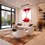 Quadro Canvas Abstrato Substância Líquida Viscosa Vermelho