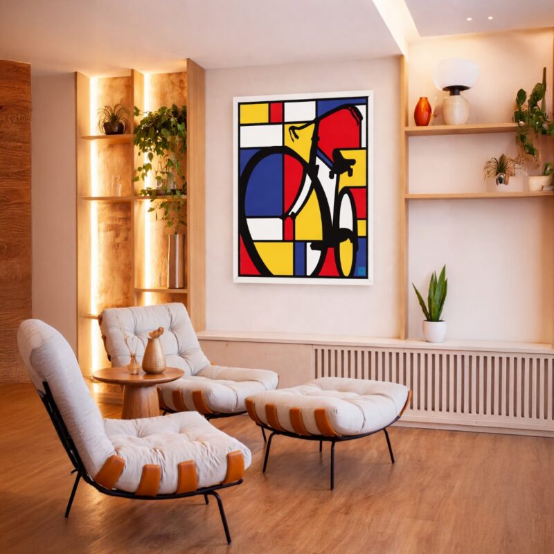 Quadro Canvas Abstrato Bicicleta Holandesa