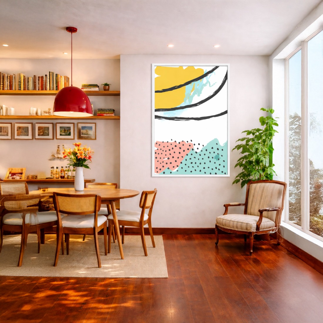 Quadro Canvas Abstrato Boho Pastel Minimalista
