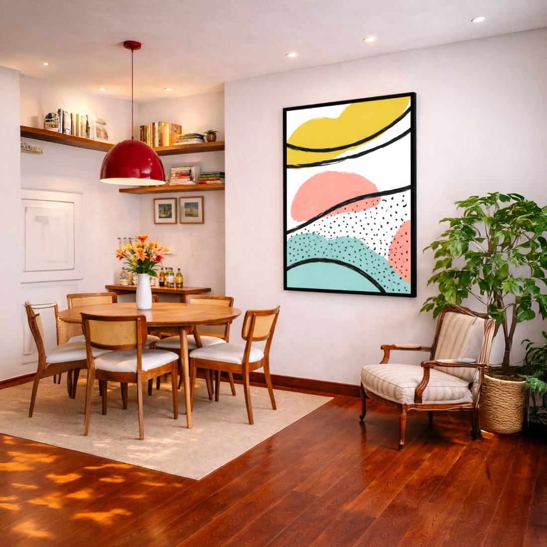 Quadro Canvas Abstrato Boho Pastel Minimalista