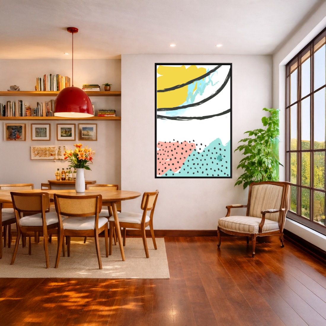Quadro Canvas Abstrato Boho Pastel Minimalista