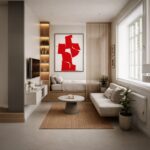 Quadro Canvas Abstrato Capas Vermelhas