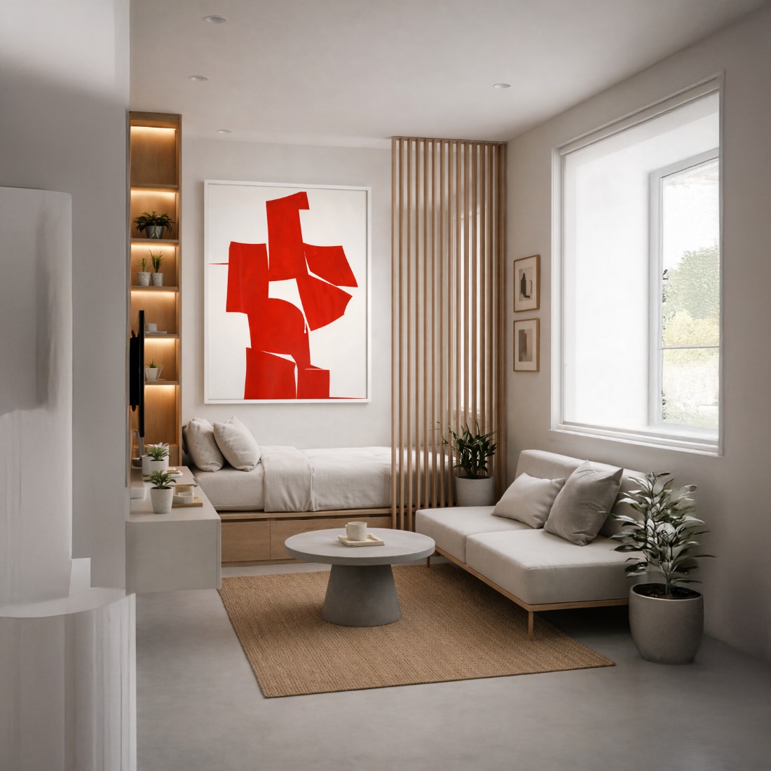 Quadro Canvas Abstrato Capas Vermelhas