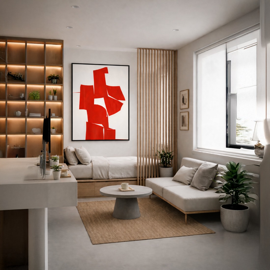 Quadro Canvas Abstrato Capas Vermelhas