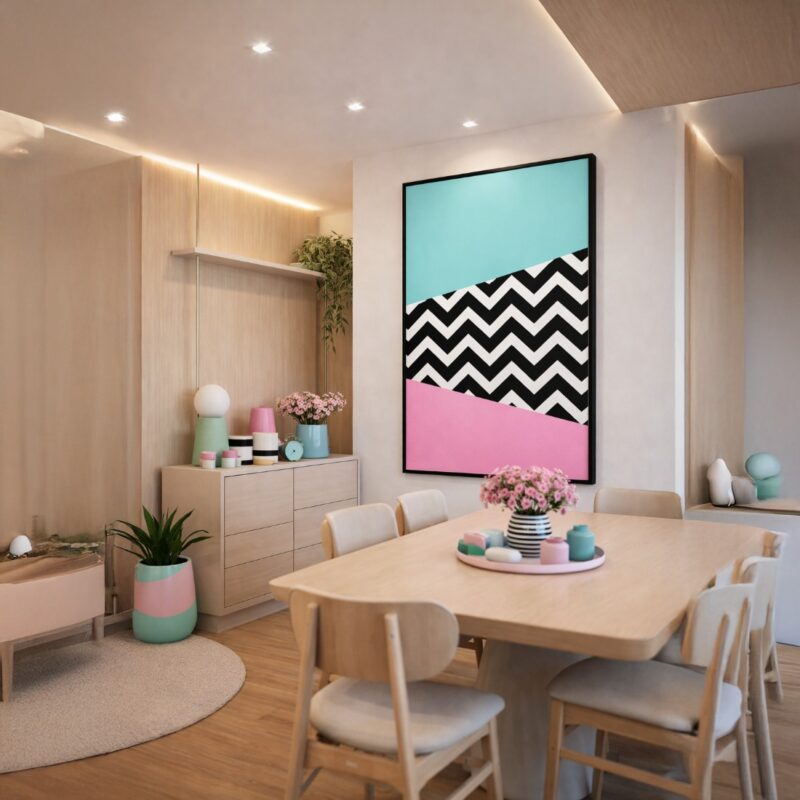 Quadro Canvas Abstrato Chevron Zig-Zag