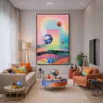 Quadro Canvas Abstrato Colagem Surrealista