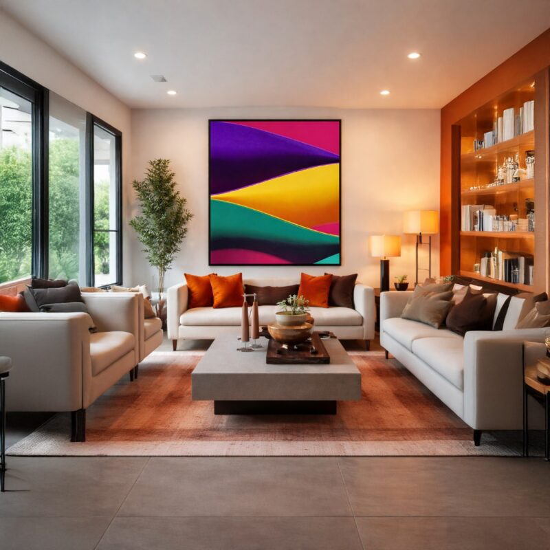 Quadro Canvas Abstrato Color Blocking