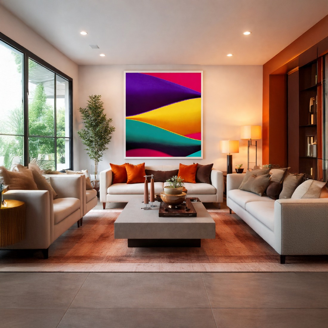 Quadro Canvas Abstrato Color Blocking