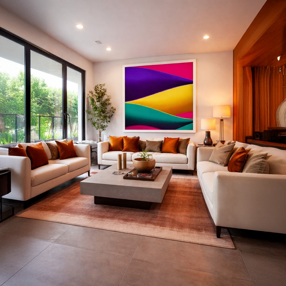Quadro Canvas Abstrato Color Blocking