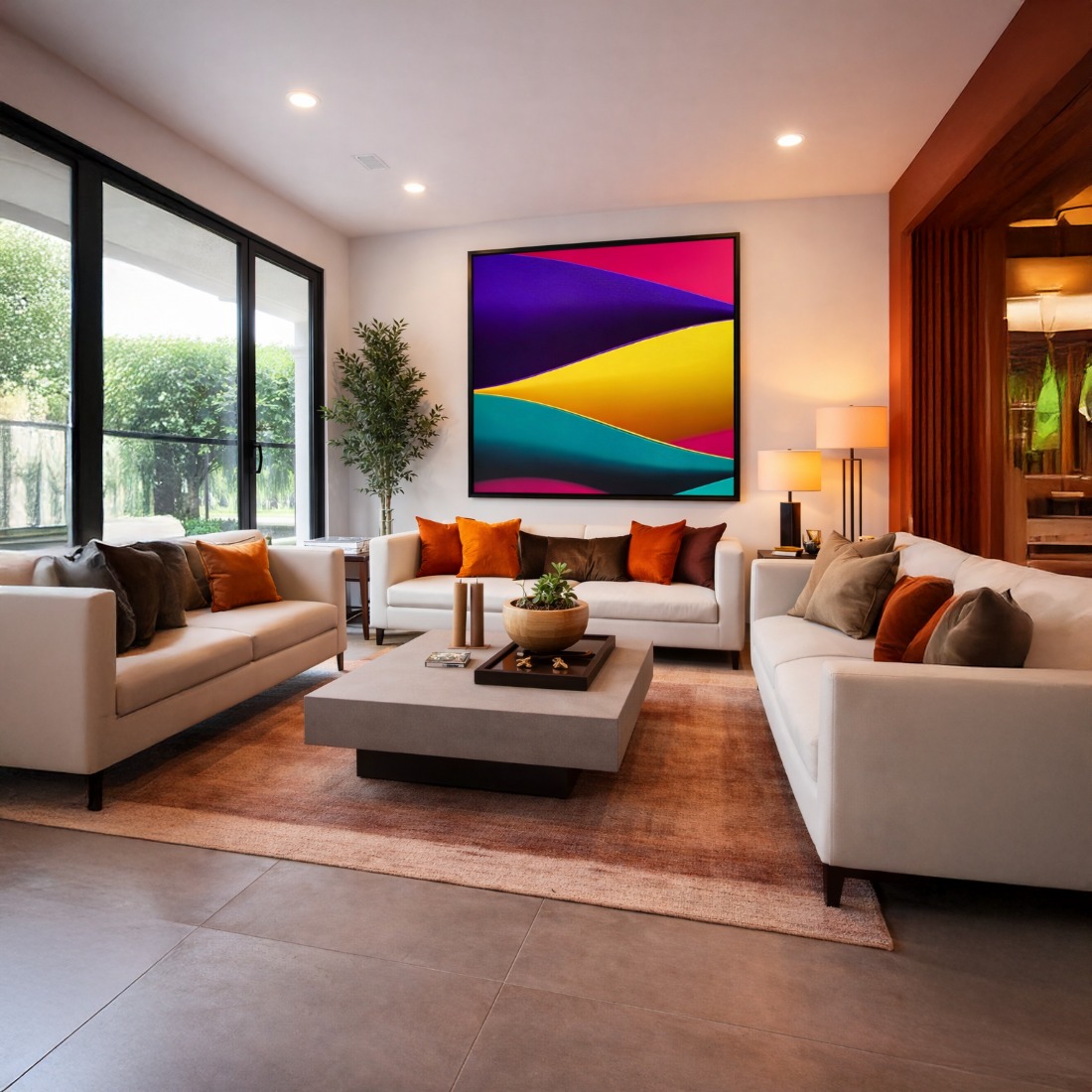 Quadro Canvas Abstrato Color Blocking