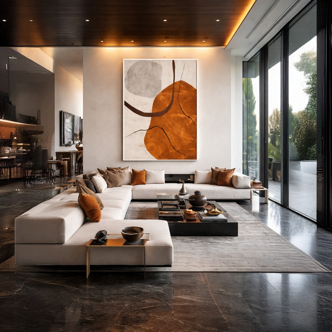Quadro Canvas Abstrato Contemporâneo Marrom