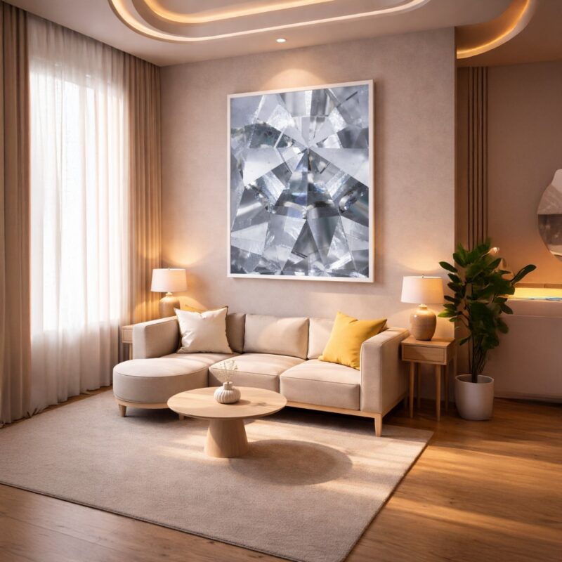 Quadro Canvas Abstrato Diamante Lapidado
