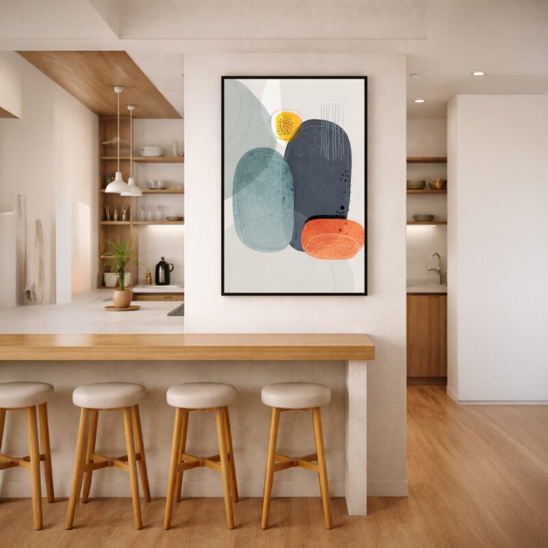 Quadro Canvas Abstrato Dupla de Rochas