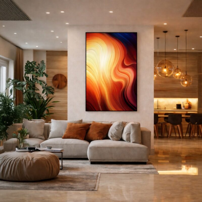 Quadro Canvas Abstrato Fluxo Líquido Dourado